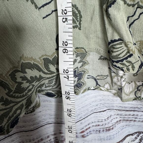 LOFT Outlet XL Green Floral Short Sleeve Blouse Boho Lightweight NWT - Picture 6 of 6